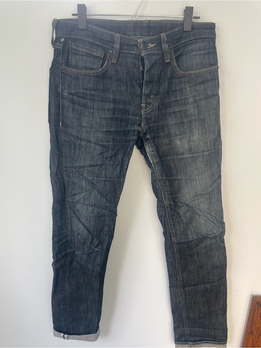Levi's Selvedge Black Label Commuter Slim Straight Dark Indigo Jeans